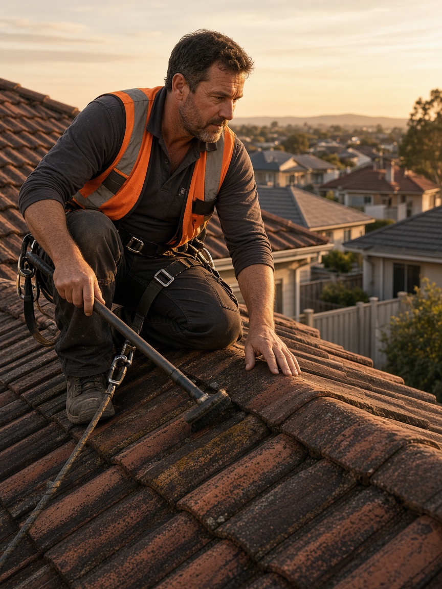Crew on roof